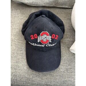 Ohio State 2002 National Champions Black Hat Cap Snap Back Adjustable
